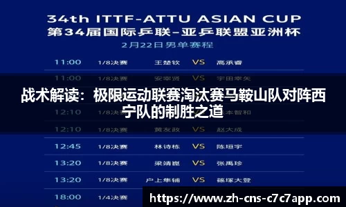 战术解读：极限运动联赛淘汰赛马鞍山队对阵西宁队的制胜之道